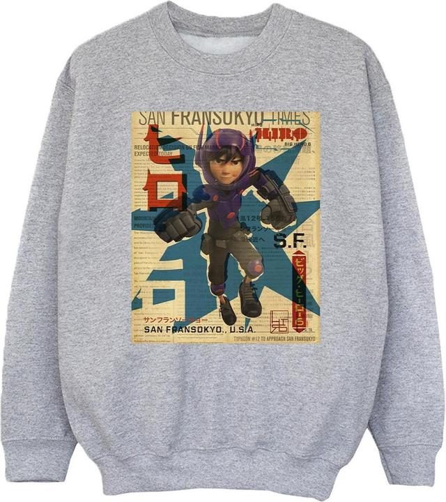 Disney Big Hero 6 Baymax Hiro Newspaper Sweatshirt Mädchen (128)