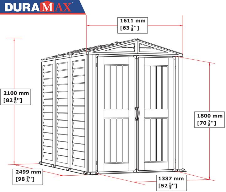 Produktbild Duramax Kunststoff Gerätehaus 250x161 Gartenhaus
