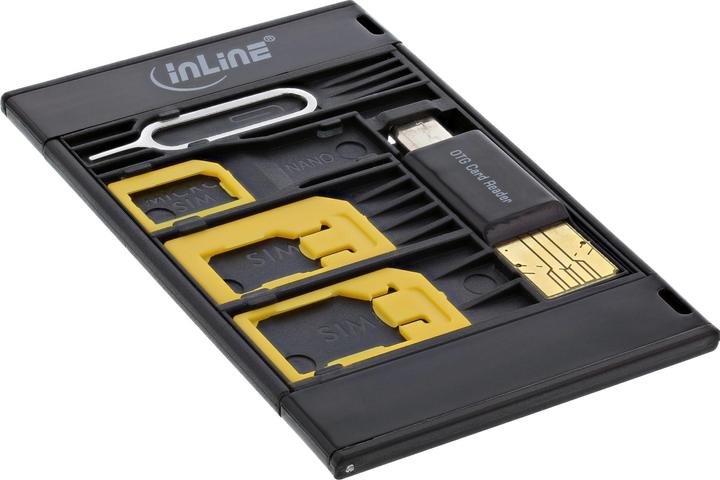 Immagine prodotto InLine SIM-BOX Adattatore per schede SIM e scatola accessori con lettore di schede OTG