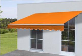 Produktbild Mendler Alu-Markise, Sonnenstoren Gelenkarmmarkise Sonnenschutz 4x3m, Polyester orange (4 m)