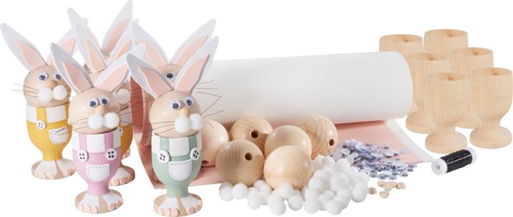 Produktbild VBS Bastelset "Eierbecher Hasen", 6 Stück