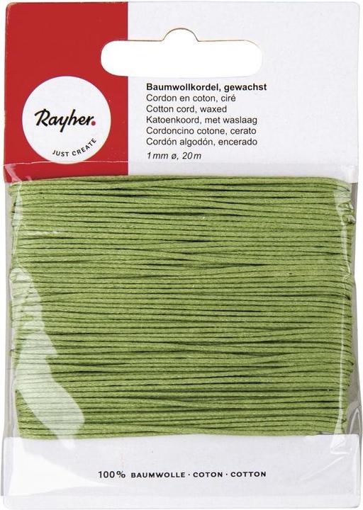 Produktbild Rayher Baumwollkordel gewachst hellgrün 20m