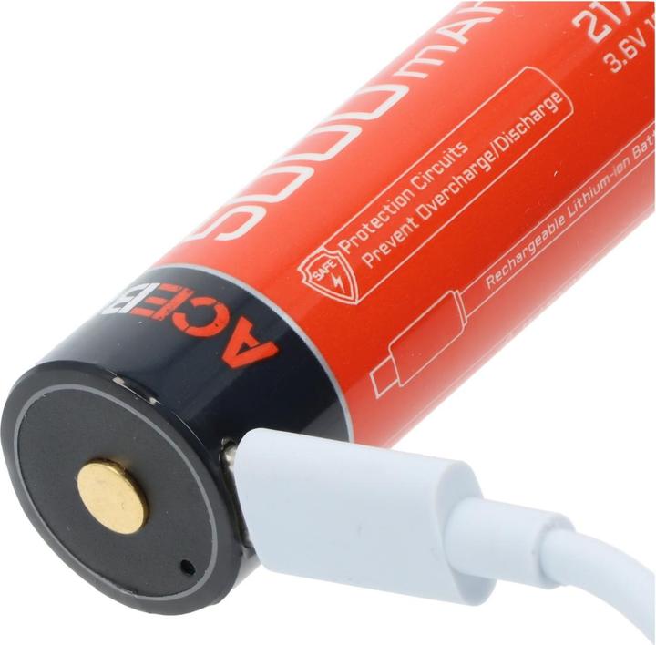 Actual product image AceBeam 21700 Li-ion Akku mit starken 5100mAh USB-C max. Entladestrom 20A, 77,8 x 21,37mm (1 pcs., 21700, 5100 mAh)