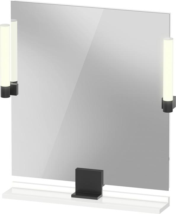 Produktbild Duravit Sivida Spiegel, Diamantschwarz Matt, 650x36x650mm, Aufsatzleuchte, Sensorschalter, Netzansch