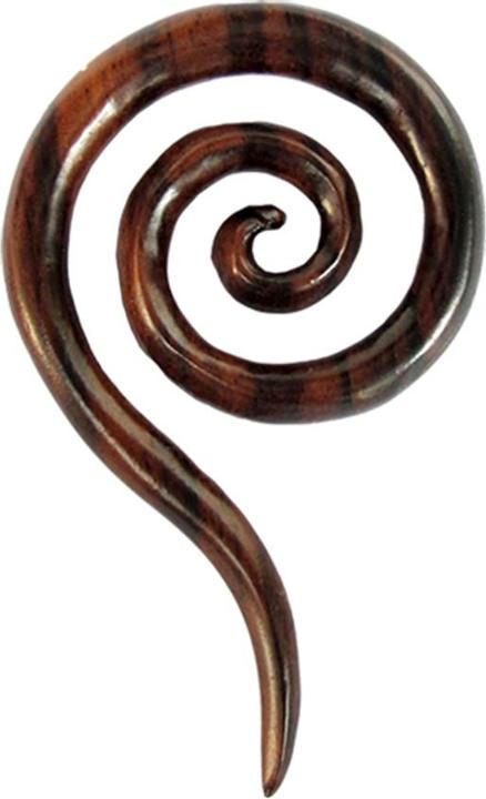 Star Piercing Ohrgewicht Spiralentropfen aus Narra Holz (ohne Messing, Organisch)
