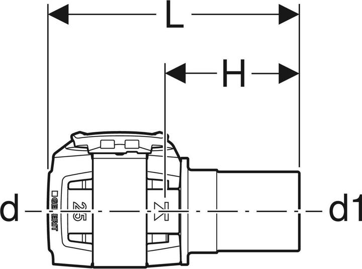 Actual product image Geberit FlowFit transition to Mapress 40 x 35 mm with insertion end 620234001