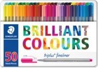 Produktbild Staedtler triplus fineliner 334 Dreikantiger Fineliner Metalletui mit 50 Stück, sortiert (Mehrfarbig, 50 x)