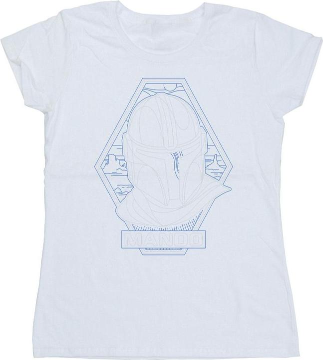 Star Wars The Mandalorian Outline Helm Diamond TShirt (S)