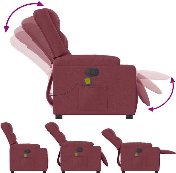 Actual product image VidaXL Massage chair wine red fabric