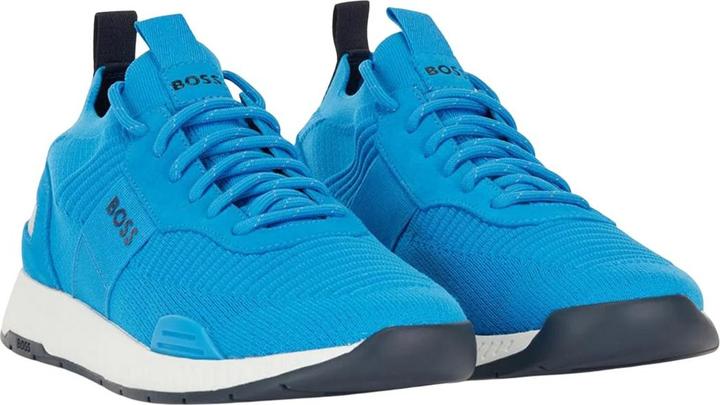 Actual product image BOSS Mens Titanium Suede Panel Running Trainers (39.5)