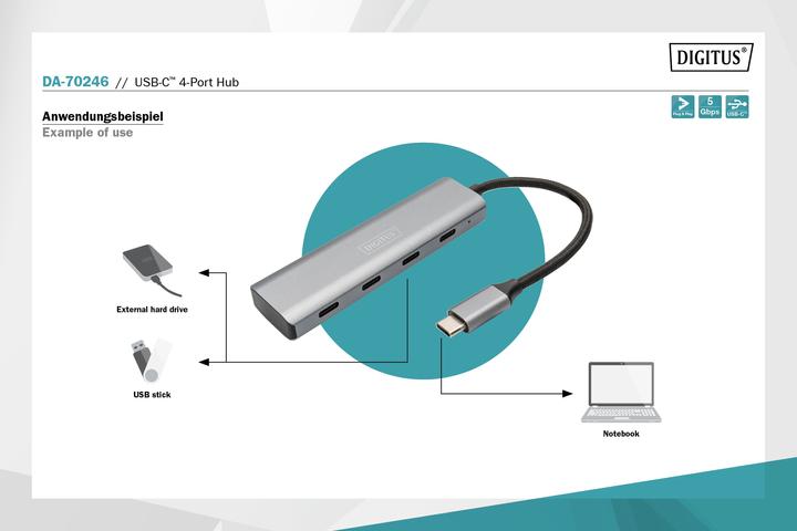 Produktbild Digitus DA-70246 (USB-C, 4 Ports)
