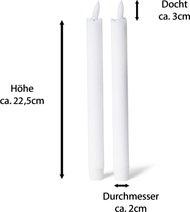 Immagine prodotto Novaliv Candela LED a bastoncino 2pcs per interni con funzione timer - 6 ore - Bianco - 20cm di altezza per (2 x)