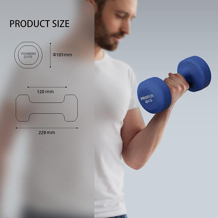 Actual product image Proiron 2-teiliges Kurzhantelset, 6 kg