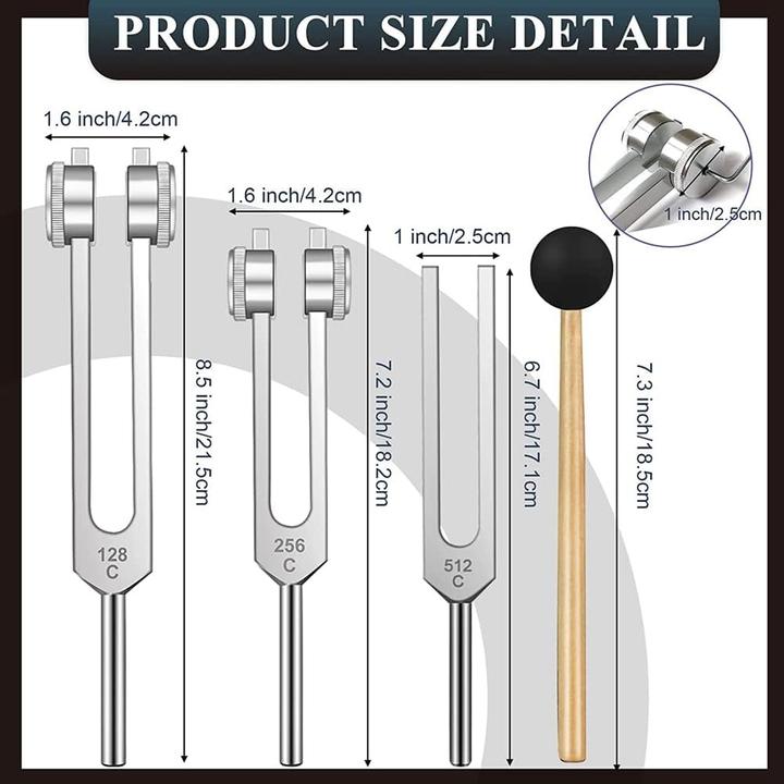 Actual product image Ocnvlia 3-teiliges Stimmgabel-Set (128 Hz, 256 Hz, 512 Hz)