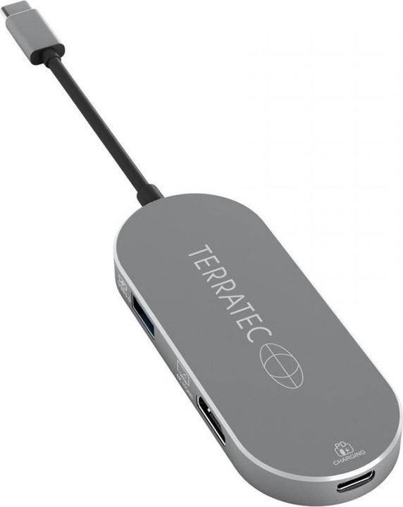 Immagine prodotto Terratec Adattatore USB Type-C in alluminio con USB-C PD HDMI 2x USB 3.0 Port Card Reader (USB-C, 4 Porti)