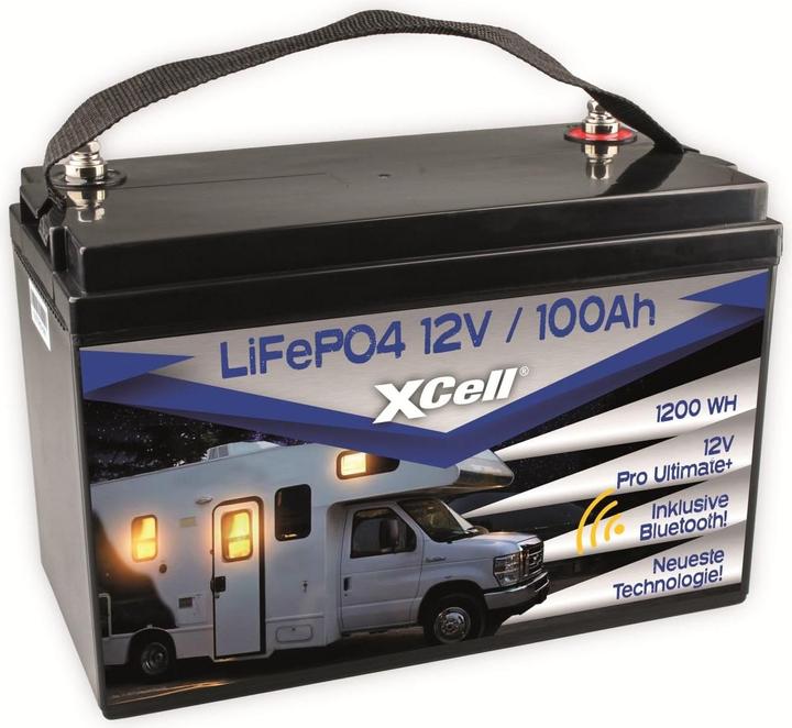 Produktbild XCell 147044 - Lithium-Akku LiFePO4 12.8 V 100 Ah BT BMS (1 Stk., 100000 mAh, Akku)