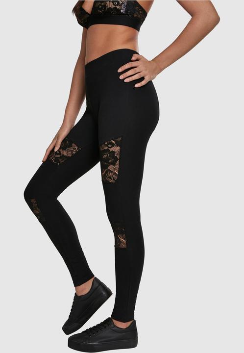 Immagine prodotto Urban Classics Leggings da donna con inserto in pizzo (XS)