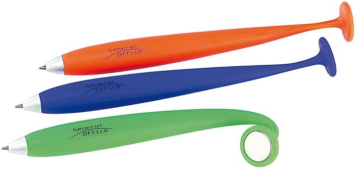 Produktbild General Office 3er-Set Kugelschreiber mit Magnet (Orange, Blau, Grün, 3 x)