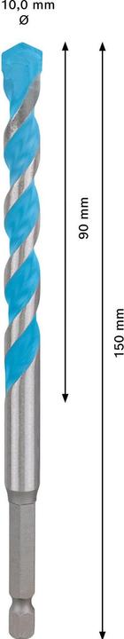 Produktbild Bosch Professional Zubehör EXPERT HEX-9 MultiConstruction Bohrer, 10 x 90 x 150 mm (10 Millimeter)