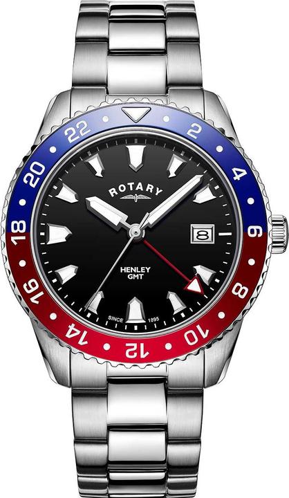 Rotary GB05108/30 Henley Herrenuhr GMT 42mm 10ATM (Analoguhr, 42 mm)