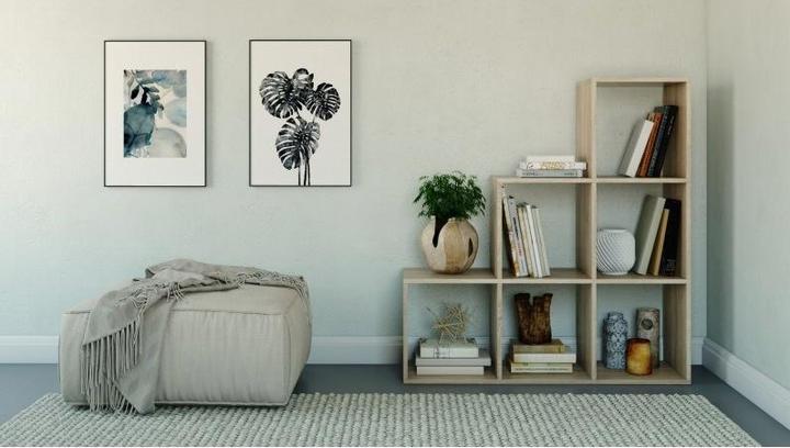 Actual product image Topeshop STEP SONOMA 3X3 bookshelf for living room (115 x 38 x 115 cm)