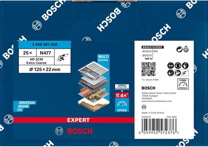 Produktbild Bosch Professional Zubehör EXPERT N477 SCM Scheibe für Winkelschleifer, 125 x 22 mm, extra grob (Extra coarse)