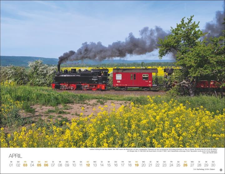 Produktbild Feurige Dampfloks Posterkalender 2026 (44 x 34 cm, Harter Einband, Deutsch)