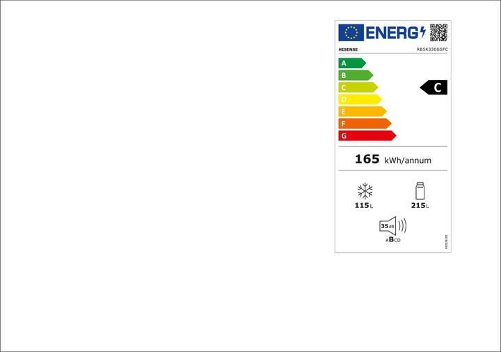 Energy Label Hisense RB5K330GSFC (330 l)