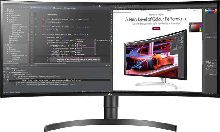 LG 34WL85C-B (3440 x 1440 pixels, 34")