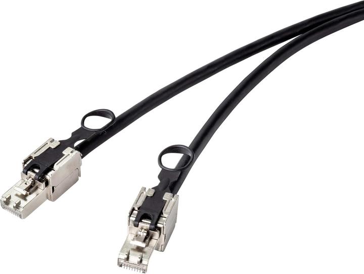 Actual product image Renkforce RJ45 network connection cable CAT 6a S/FTP LSZH 1 m with pull ring (S/FTP, CAT6a, 1 m)