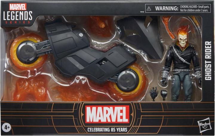 Produktbild Hasbro Marvel 85th Anniversary Marvel Legends Actionfigur mit Fahrzeug Ghost Rider 15 cm
