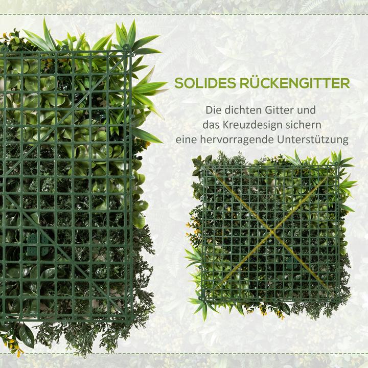 Produktbild Outsunny Künstliche Hecke mit unterschiedlichen Pflanzentypen (50 cm)