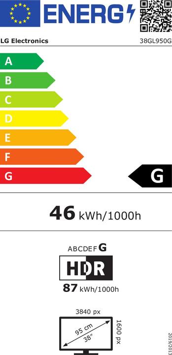 Energie-Label LG UltraGear 38GL950G-B (3840 x 1600 Pixel, 38")