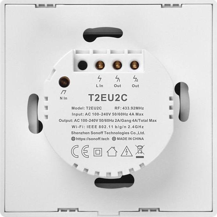 Actual product image Sonoff Smart Switch WiFi RF 433 T2 EU TX (2-channel) updated
