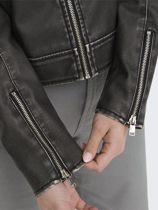 Image du produit Only Col montant Poignets avec fermeture à glissière Veste en similicuir (M)
