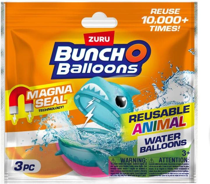 Zuru Bunch O Balloons-Reusable-Animal Reusable Water Balloon (3 Pcs),S1,Foil Bag,Uq,9pc (3 x)