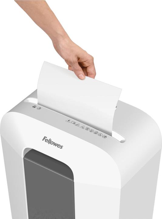Produktbild Fellowes Powershred LX50 Aktenvernichter mit Partikelschnitt P-4, 4 x 37 mm, bis 9 Blatt, weiss (Partikelschnitt)