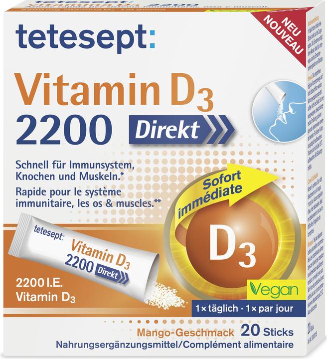Tetesept Vitamin D3 Direkt vegan Sticks (20 Stück, 78 g)