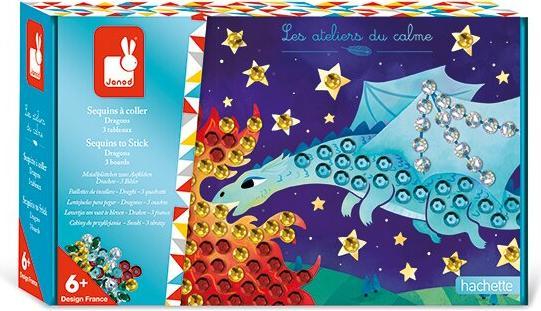 Image du produit Janod Coffret Créatif Sequins à Coller Dragons
