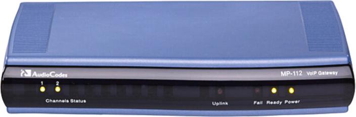 Image du produit Audiocodes MediaPack 112 passerelle VoIP analogique avec 2 ports FXS, inclut un certificat signé.