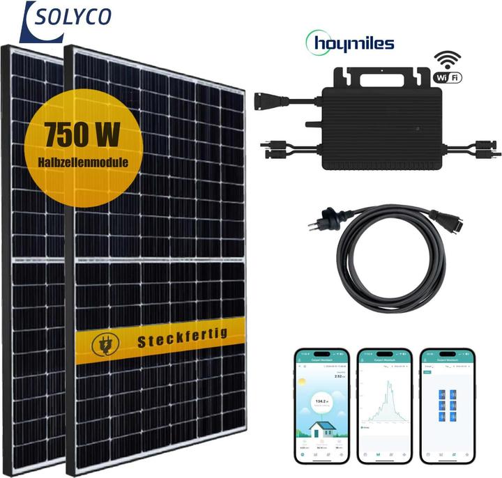 Actual product image Supersolar Balcony power station set SOLYCO 750Wp/600W (750 W)