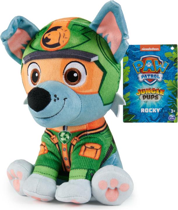 Actual product image Spin Master PAW Patrol Jungle Pups, Chase 8-Inch Plush, Stuffed Animal Kids Toys for Boys & Girls Ages 3 and Up (19.05 cm)