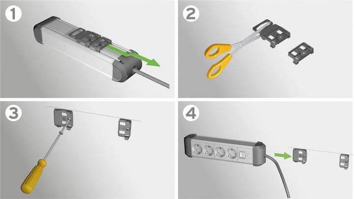 Actual product image Brennenstuhl Premium Protect-Line PDU, 8 sockets, 3m, Silver/gray, with switch and surge protecti...