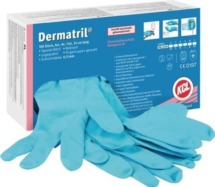 Actual product image KCL Disposable nitrile gloves Dermatril 740 (7)