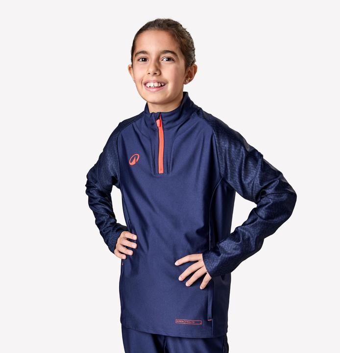 Kipsta Kinder Fussball Sweatshirt 1/2 Zip - Viralto Roarr marineblau/rot