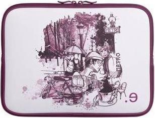 Be.ez Sleeve for MacBook Pro 13" LA Edition dress 'I LOV PARIS' with zip (13")