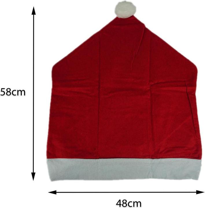 Produktbild Novaliv 12er Set Stuhlhussen Weihnachten I Rot I Nikolausmütze I Stuhlbezug Weihnachten Deko