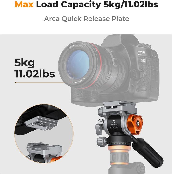 Produktbild K&F Concept FH-03 hydraulic Head with Handle