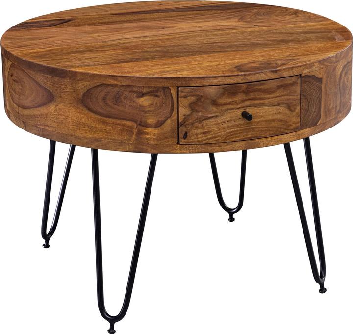 Produktbild FineBuy Couchtisch Sheesham Braun (60 x 60 x 44.5 cm)