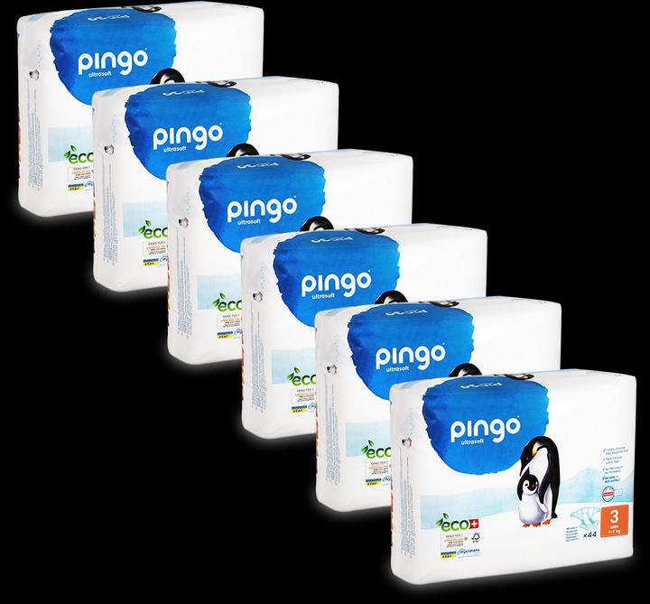 Pingo Couches écologiques (Taille 3, Pack mensuel, 264 pièce(s))